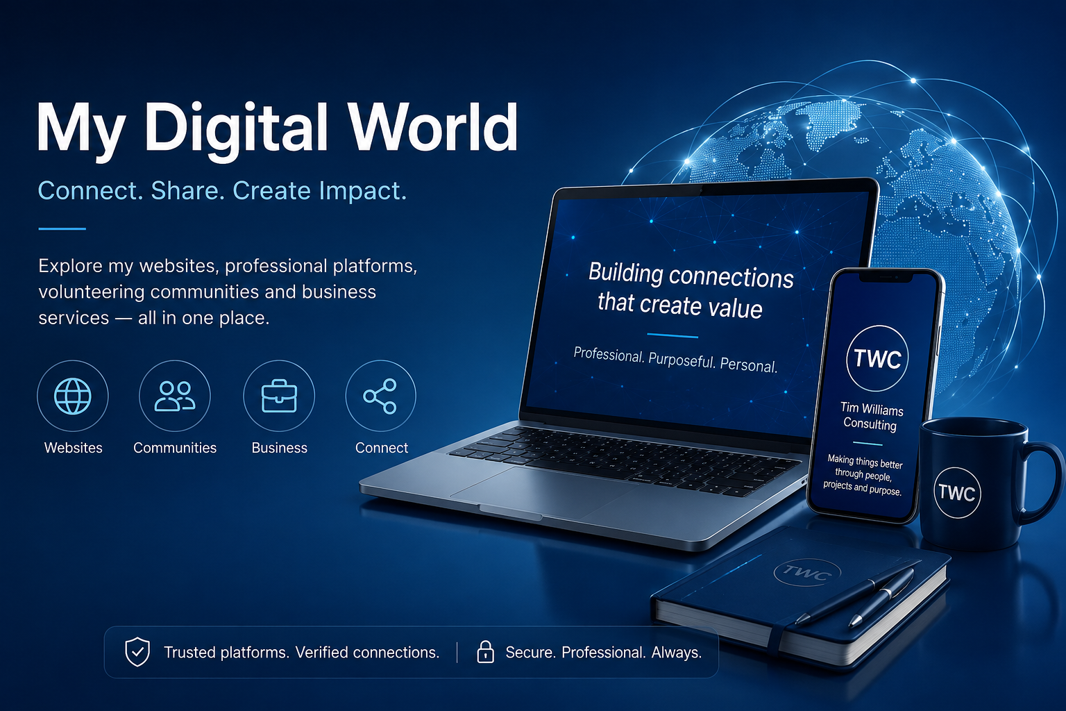 TWC digital professional presence showing connected digital platforms